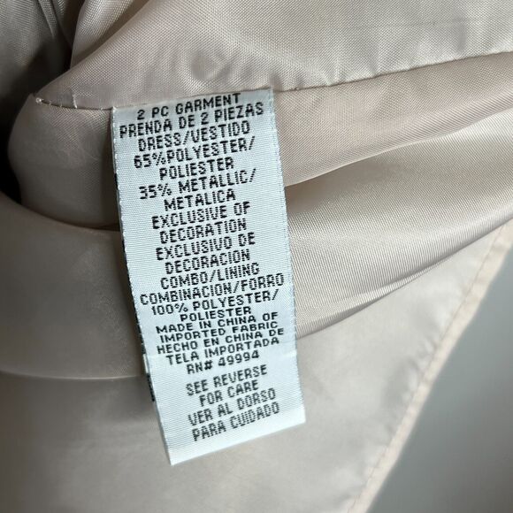 R&M Richards Petite 6P Metallic Lace Flower Dress with Satin Sash - Picture 7 of 12